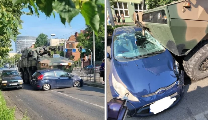 Wypadek Rosomaka we Wrocławiu. Zderzył się z osobówką