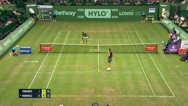 Skrót meczu turnieju ATP w Halle Hubert Hurkacz - Christopher Eubanks 6:4, 6:7, 6:3.