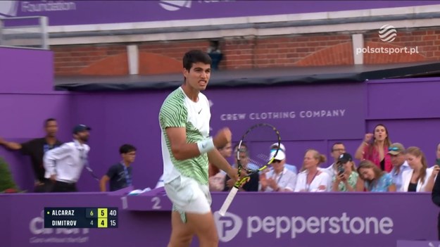 Skrót meczu ćwierćfinałowego turnieju ATP w Londynie Carlos Alcaraz - Grigor Dimitrov 6:4, 6:4.

