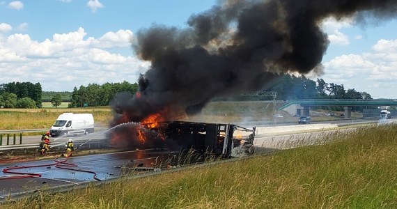 Po zderzeniu dwóch ciężarówek na trasie S8 w okolicach miejscowości Mężenin (woj. podlaskie) droga Zambrów - Białystok została zablokowana. Jedna z ciężarówek stanęła w płomieniach. W wyniku pożaru auto spłonęło całkowicie.