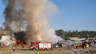 Pożar na wysypisku śmieci w Lipnie koło Włocławka 