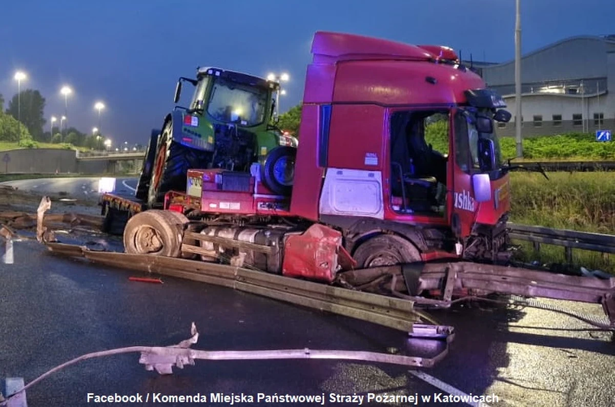 Jedna osoba została zabrana do szpitala po wypadku na autostradzie A4 w Katowicach. W wyniku zdarzenia na trasie powstał gigantyczny korek.