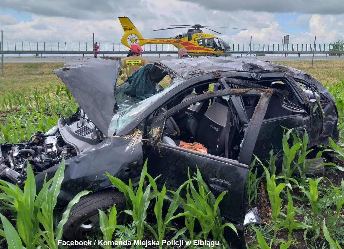 Poważny wypadek na drodze ekspresowej S7 w miejscowości Bogaczewo koło Elbląga (woj. warmińsko-mazurskie). Do szpitala trafiło 11-letnie dziecko.