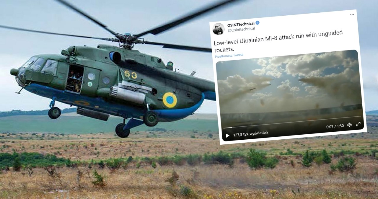W sieci pojawiło się niesamowite nagranie wideo wykonane podczas spektakularnego lotu dwóch śmigłowców Mi-8 i ostrzału z rakiet niekierowanych rosyjskich czołgów. To kolejny dowód wspaniałych umiejętności ukraińskich pilotów.