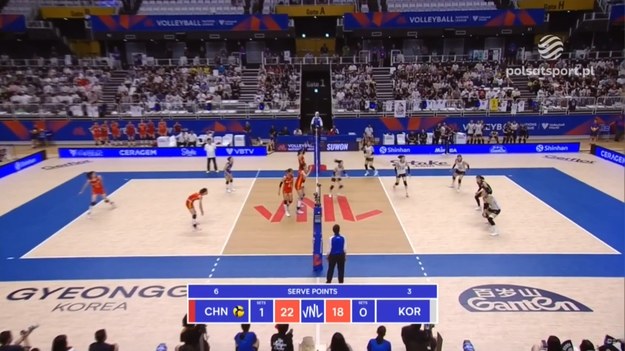 Skrót meczu Korea Południowa - Chiny 1:3 (13:25, 21:25, 25:21, 15:25).