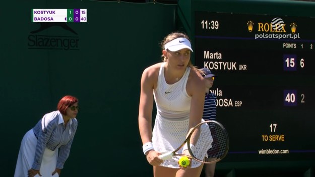 Skrót meczu Wimbledonu Marta Kostiuk - Paula Badosa.