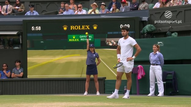 Skrót meczu Wimbledonu Matteo Berrettini - Carlos Alcaraz.