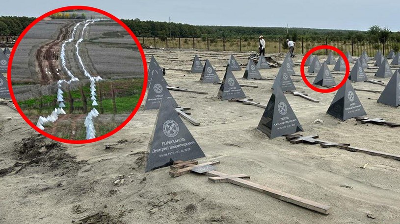 W Kraju Krasnodarskim na polu pojawiły się czarne nagrobki, których kształt nawiązuje do słynnych budowanych przez rosyjską armię "zębów smoka".