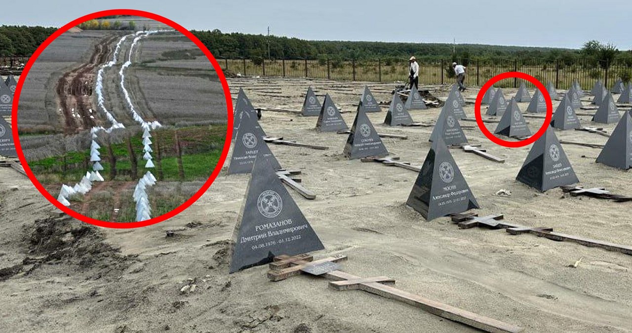 W Kraju Krasnodarskim na polu pojawiły się czarne nagrobki, których kształt nawiązuje do słynnych budowanych przez rosyjską armię "zębów smoka".
