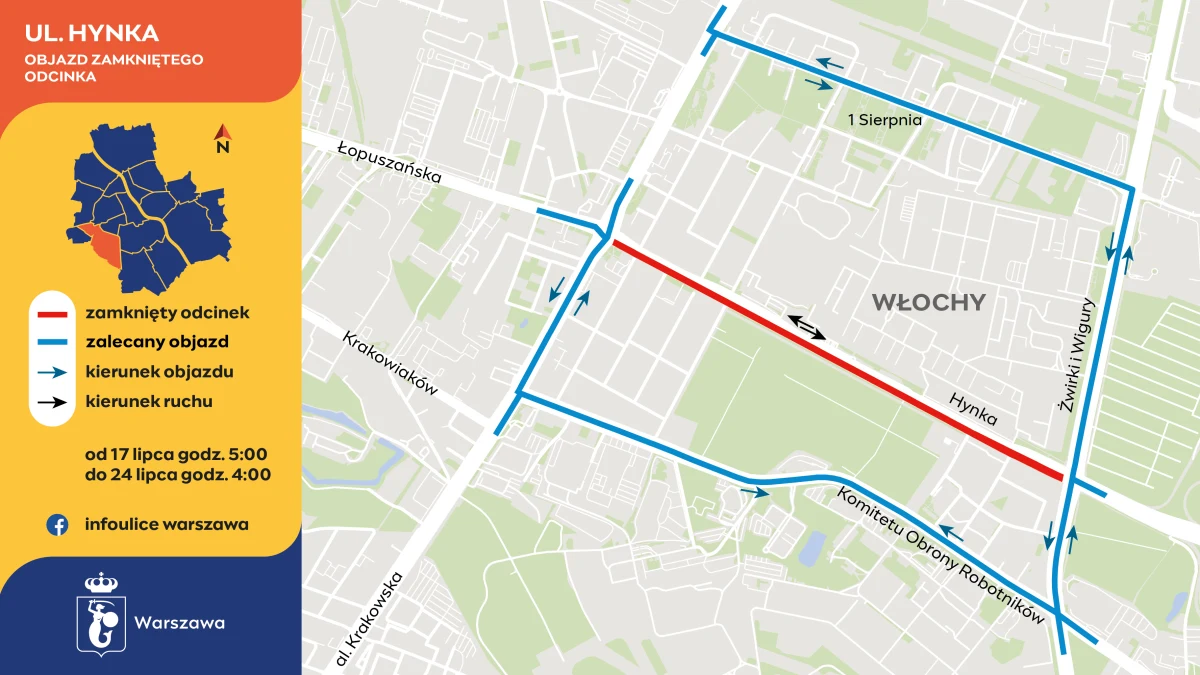 Najbliższe dni nie będą łatwe dla kierowców w Warszawie. Ruszają remonty ul. Grójeckiej i Hynka oraz kolejny etap prac torowych na Bielanach. Będą też zmiany na ulicy Górczewskiej związane z budową linii metra M2.

