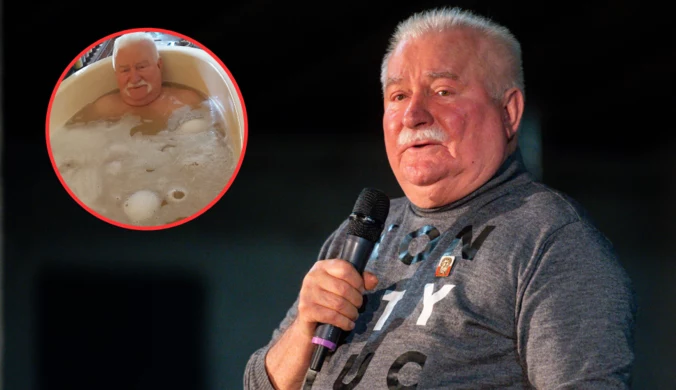 Lech Wałęsa i nietypowa kąpiel. "I takie życie noblisty to ja rozumiem"
