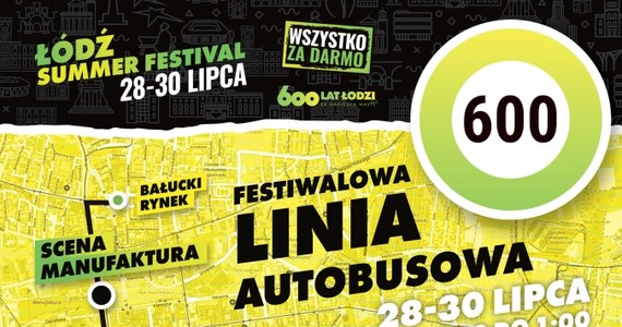 W urodzinowy weekend (28-30 lipca) w Łodzi najlepiej będzie wybrać komunikację miejską. Specjalna linia o numerze: "600" będzie pomocna w dotarciu na wszystkie koncertowe sceny i wydarzenia.