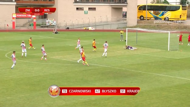 Znicz Pruszków - Resovia Rzeszów 2-0 (0-0)
Bramki: Krystian Pomorski 51, Shuma Nagamatsu 75

Fortuna 1 Liga oglądaj w Polsat Sport oraz na  Polsat BOX Go   Oglądaj wygodnie gdziekolwiek chcesz: na komputerze, na tablecie, na smartfonie, na Smart TV.
W tekście zawarto link serwisu partnerskiego
