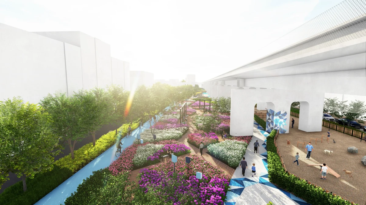 Między ulicą Kopernika a Bulwarami Wiślanymi w Krakowie, w miejscu gdzie był kiedyś nasyp kolejowy, rozpoczęto prace nad tworzeniem nowego parku. Na razie jest tam błoto, ale w przyszłości będzie nowy teren rekreacyjny.

