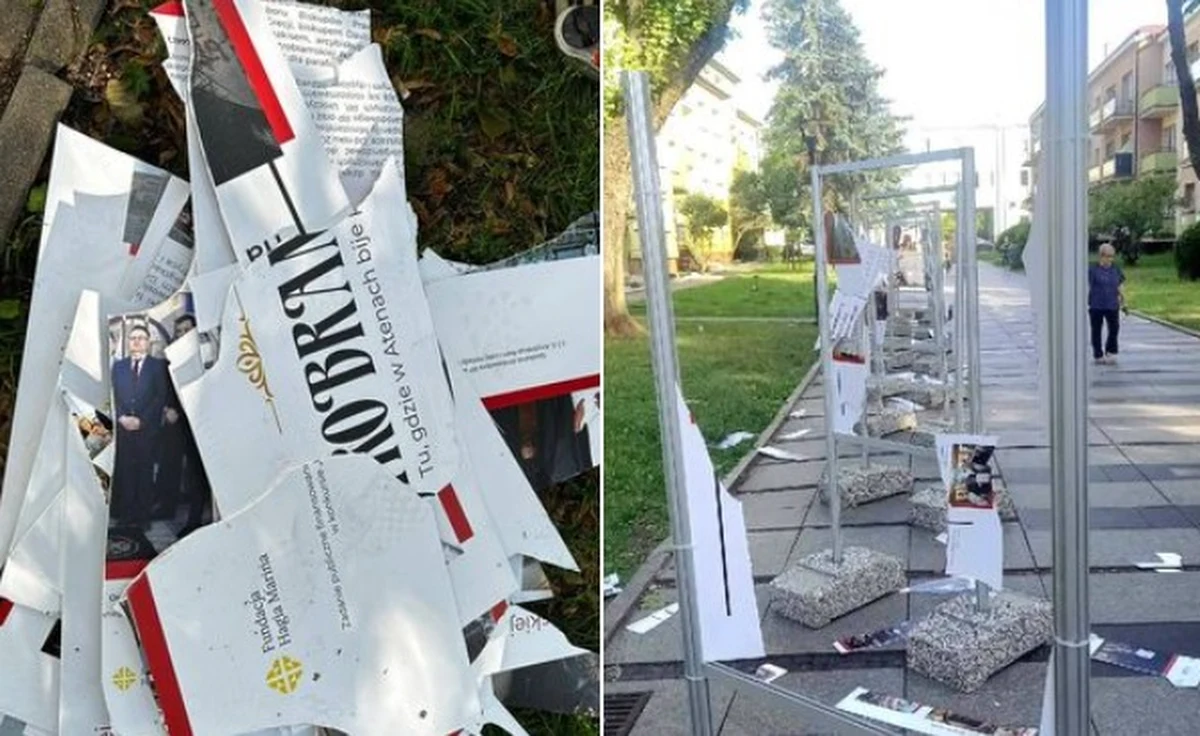 Nieznani sprawcy zniszczyli dwukrotnie, za drugim razem doszczętnie, prezentowaną w Białymstoku plenerową wystawę promującą polskie prawosławie, a dotyczącą kultu Matki Boskiej Ostrobramskiej w Atenach. Sprawców szuka policja. Organizatorzy chcą wystawę otworzyć ponownie.