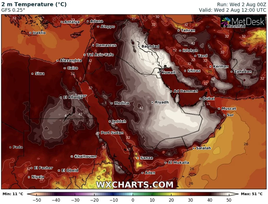 W ciągu najbliższych dni temperatury w Iranie będą bliskie 40 st. C