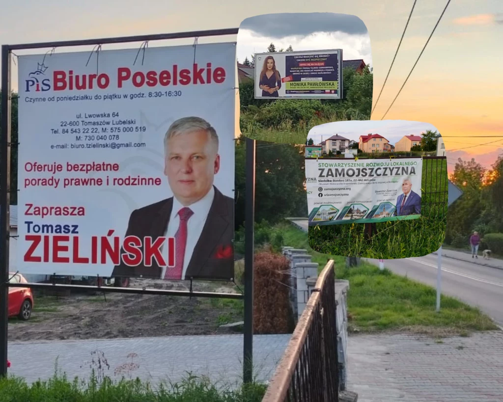 Również w Tyszowcach stoi banner posła Tomasza Zielińskiego