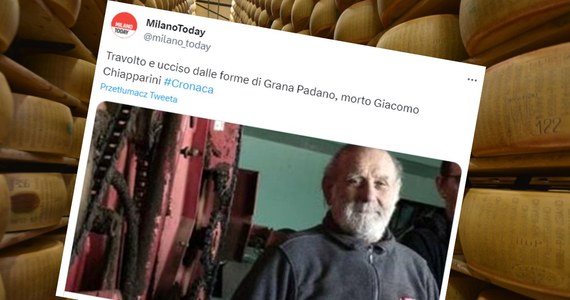 74-letni właściciel firmy wyrabiającej sery zginął przygnieciony tysiącami ważących 40 kg kręgów parmezanu. Do tragedii doszło w niedzielę w gospodarstwie w pobliżu Bergamo w północnych Włoszech.