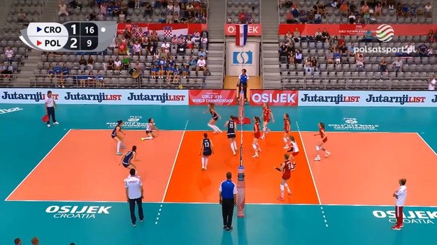 Skrót meczu 1/8 finału mistrzostw świata do lat 19 siatkarek Polska - Chorwacja 2:3 (25:21, 10:25, 25:14, 19:25, 14:16).