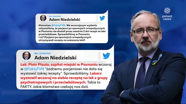 Nie na recepcie, a w internecie. Minister zdrowia podaje rodzaj leku, który wypisał sobie lekarz krytykujący ministerstwo i wydaje się, że zdradził zbyt wiele. Opozycja chce natychmiastowej dymisji, Naczelna Izba Lekarska - śledztwa w tej sprawie, a pacjenci - odpowiedzi kto i jakie informacje o naszym zdrowiu gromadzi.Materiał dla "Wydarzeń" przygotowała Anna Witkowicz-Matolicz.