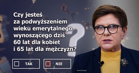 Prawo i Sprawiedliwość ogłosiło propozycję drugiego pytania referendalnego. W nagraniu udostępnionym w mediach społecznościowych partii Beata Szydło poinformowała, że Polacy zostaną zapytani o wiek emerytalny. 