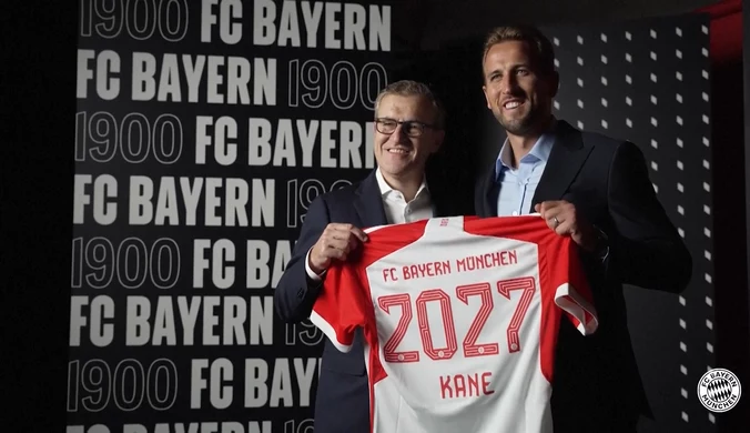 Harry Kane został zaprezentowany jako nowy piłkarz Bayernu Monachium. WIDEO