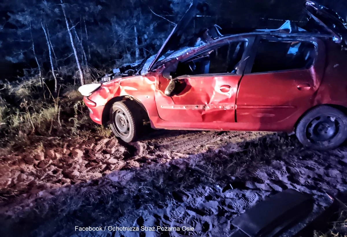 Dziewięć osób - w tym sześcioro - dzieci trafiło do szpitali po wypadku w miejscowości Miedzno w powiecie świeckim w Kujawsko-Pomorskiem.