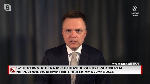 - Donald Tusk to odpowiedzialny polityk i to on bierze teraz odpowiedzialność za pana Michała Kołodziejczaka - powiedział w "Gościu Wydarzeń" lider Polski 2050 Szymon Hołownia.