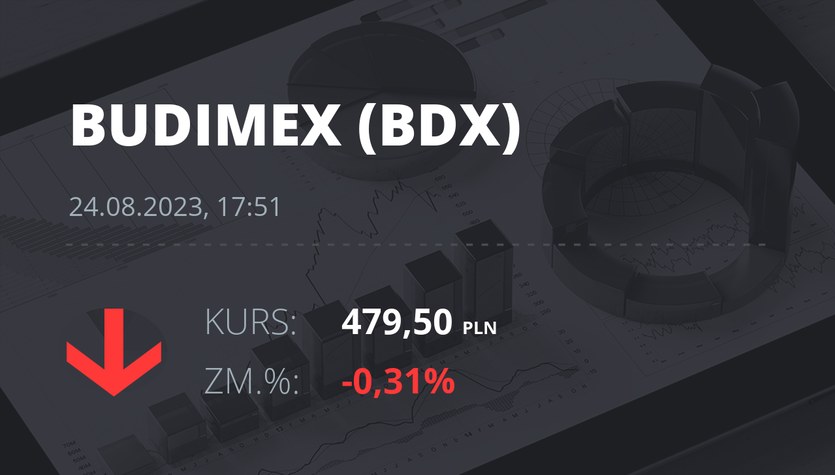 Precios de las acciones de Budimex al 24 de agosto de 2023