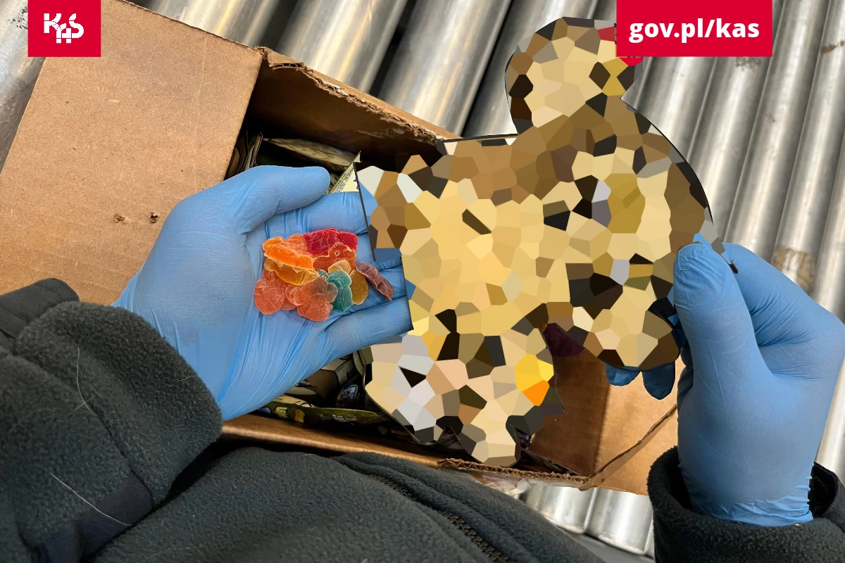 Ponad 1 kg żelków zawierających substancję THC przejęli funkcjonariusze ze Śląskiego Urzędu Celno-Skarbowego w Katowicach. Znajdowały się one w przesyłce nadanej w Stanach Zjednoczonych, która miała dotrzeć do Częstochowy.
