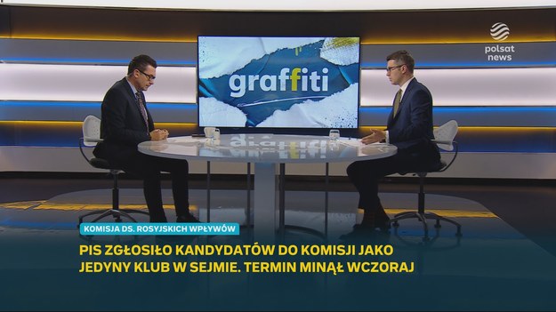 PiS zgłosiło kandydatów do Komisji ds. badania wpływów rosyjskich. - Ta komisja nie powinna chyba u nikogo budzić wątpliwości, bo nie ma kompetencji, które w jakikolwiek sposób zagrażałyby komukolwiek - powiedział w programie "Graffiti w Polsat News Piotr Müller. Rzecznik rządu skomentował również ostrzeżenia Komisji Europejskiej w tej sprawie.