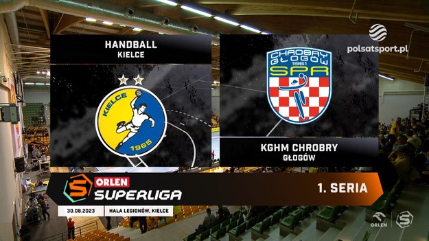 Skrót meczu 1. kolejki ORLEN Superligi KS Kielce - KGHM Chrobry Głogów 44:24 (25:10).