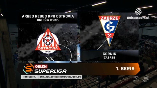 Skrót meczu 1. kolejki ORLEN Superligi ARGED Rebud KPR Ostrovia Ostrów Wielkopolski – Górnik Zabrze 23:32 (9:12).