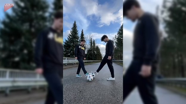 Dwóch chłopaków pochwaliło się internautom finezyjną sztuczką piłkarską. Zobaczcie, jak im wyszła.