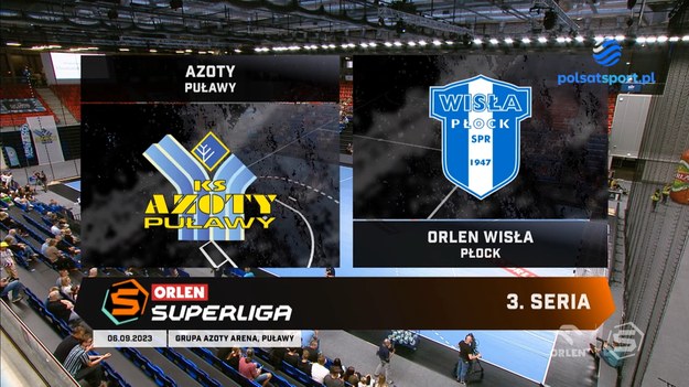 Skrót meczu Azoty-Puławy - Orlen Wisła Płock 26:30 (14:13).