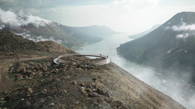 Zespół architektów i projektantów ujawnił plany inspirowanego wikingami okrągłego punktu widokowego w Islandii. Platforma wygląda niesamowicie i zapewnia niewiarygodny widok na okolicę z wysokości 600 metrów. 