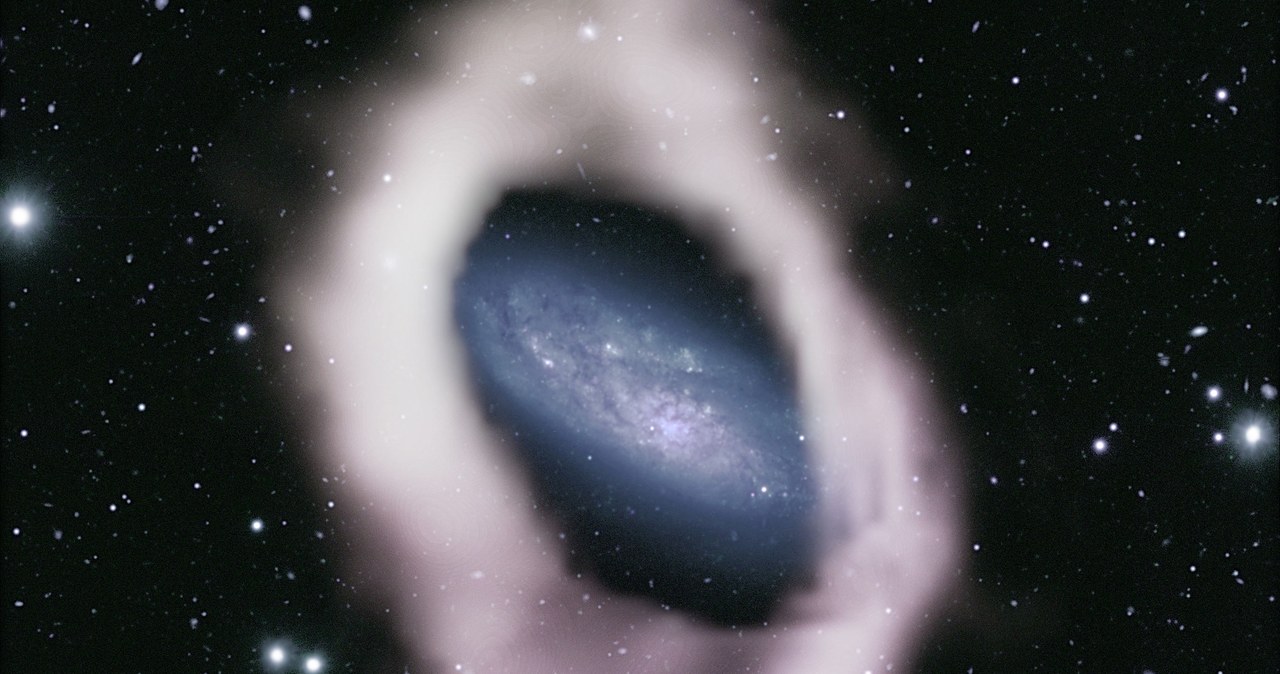 Galaktyka spiralna niedaleko Drogi Mlecznej, którą uważaliśmy za zupełnie zwyczajną, ujawniła długo skrywaną niespodziankę. Jest otoczona ogromnym pierścieniem gazu, który wygląda jak dodany w Photoshopie. 