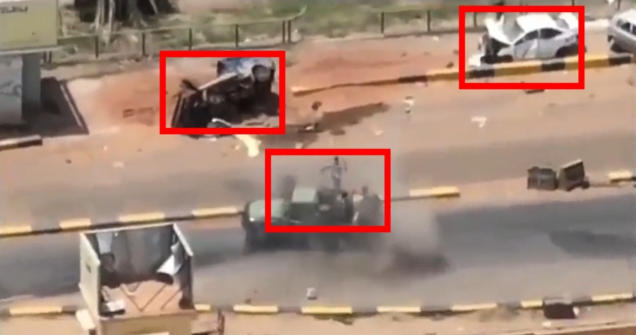 Armia Sudanu opublikowała film, na którym pokazała, jak szybko i sprawnie pacyfikuje pojazdy z bojownikami Sił Szybkiego Wsparcia za pomocą dronów kamikadze.