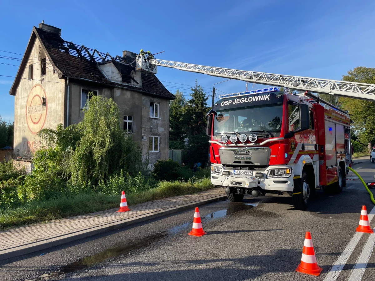 Dramatyczne sceny podczas pożaru mieszkania w domu jednorodzinnym w Jegłowniku pod Elblągiem w woj. warmińsko-mazurskim. Po godz. 3 w nocy zapaliło się mieszkanie na poddaszu i dach. Do szpitali trafiło 9 osób - w tym kobieta i troje dzieci. Rodzina ratowała się, skacząc przez okno.