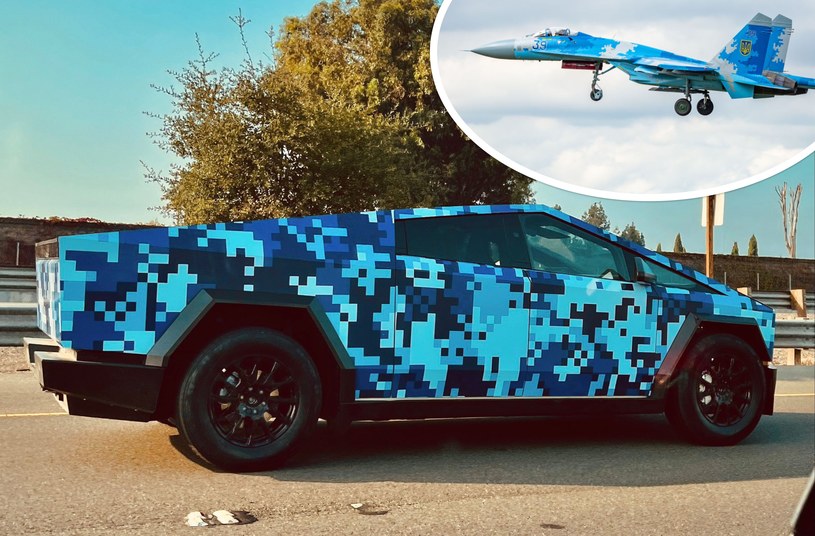 W mediach społecznościowych pojawiły się bardzo interesujące zdjęcia i nagrania, na których można zobaczyć Tesla Cybertruck na wolności. Pytanie tylko, dlaczego z kamuflażem przypominającym ten stosowany przez ukraińskie wojsko na swoich pojazdach?