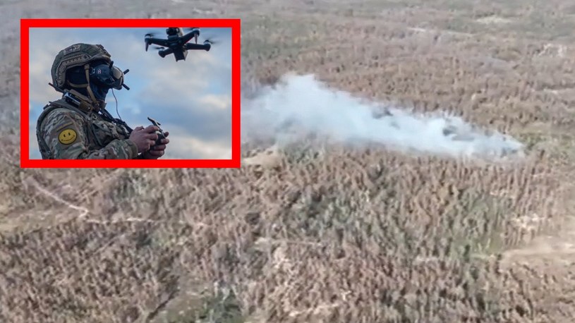 W lesie na zachód od Kreminnej, Ukraińcy pokazali, co potrafi amunicja krążąca w postaci drona kamikadze. Takiej akcji jeszcze nie było. Powinien zobaczyć to każdy rosyjski żołnierz.