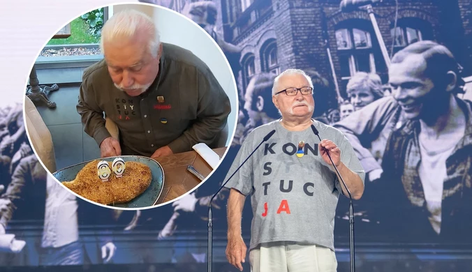 Nietypowy tort. Lech Wałęsa świętuje 80. urodziny