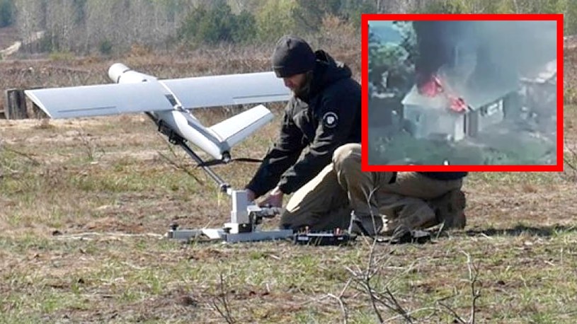 Polski dron Warmate w spektakularny sposób zniszczył siedzibę dowództwa polowego rosyjskiej armii w obwodzie chersońskim.