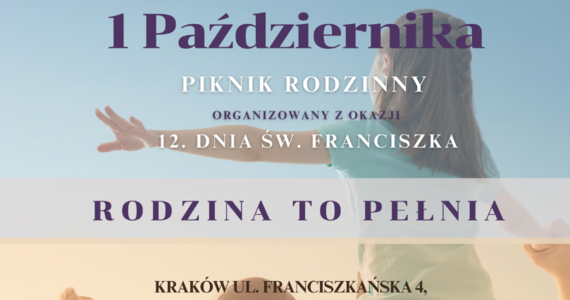 Franciszkanie i Fundacja Brat Słońce zapraszają w najbliższą niedzielę 1 października na Piknik rodzinny z okazji Dnia św. Franciszka z Asyżu. Początek o godz. 11.00 na skwerze przy Franciszkańskiej w Krakowie.