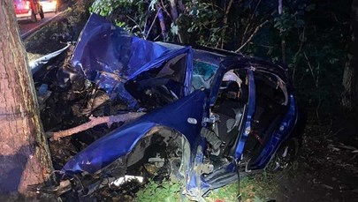 16-latek zginął w nocnym wypadku. Auto uderzyło w drzewo