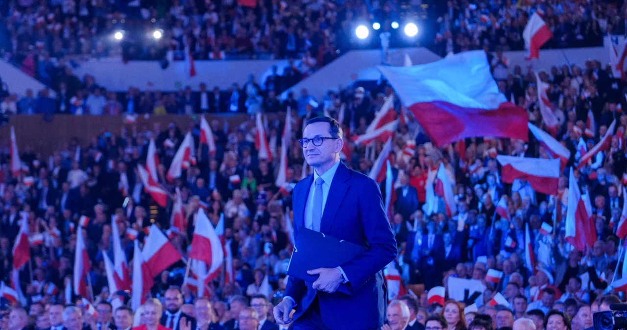 Premier Mateusz Morawiecki na konwencji PiS w Katowicach