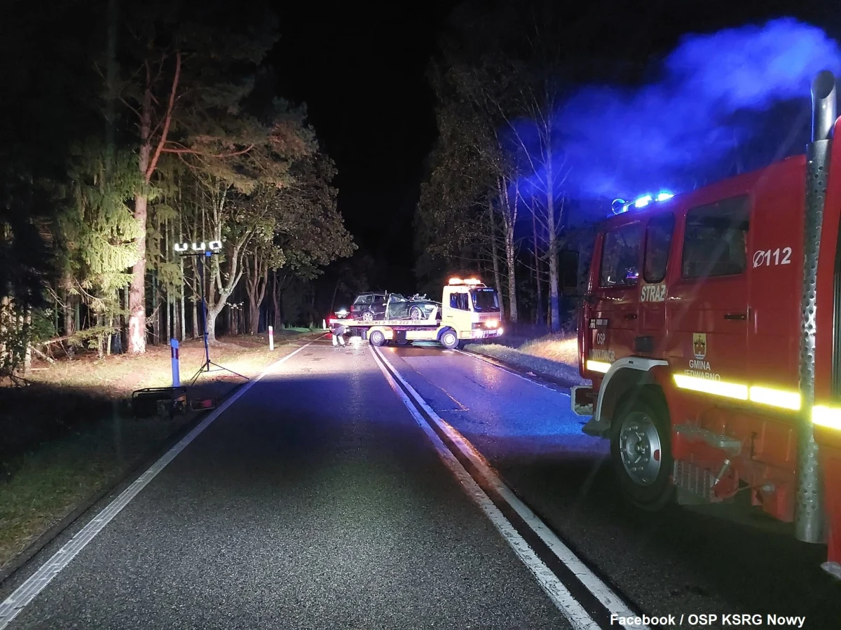 Dwie osoby zginęły w wypadku na drodze krajowej 58 koło Szczytna w Warmińsko-Mazurskiem. Jedna osoba została zabrana do szpitala. W momencie wypadku w aucie znajdowała się również czwarta osoba - uciekła ona z miejsca zdarzenia.