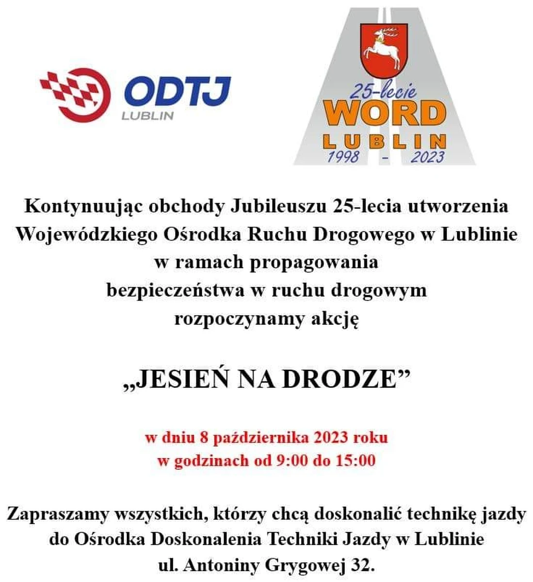 Na darmowe szkolenie dla kierowców, którzy chcą poprawić swoje umiejętności, zaprasza lubelski WORD. W Ośrodku Doskonalenia Techniki Jazdy przy ul. Metalurgicznej pod okiem fachowców będzie się można sprawdzić i douczyć, między g. 9.00 a 15.00. 