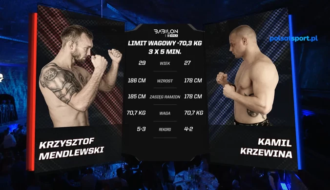 Babilon MMA 40: Krzysztof Mendlewski - Kamil Krzewina. Skrót walki. WIDEO