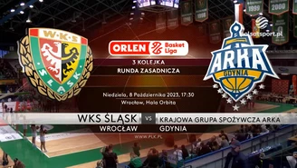 Śląsk Wrocław - Krajowa Grupa Spożywcza Arka Gdynia 88:79. Skrót meczu. WIDEO